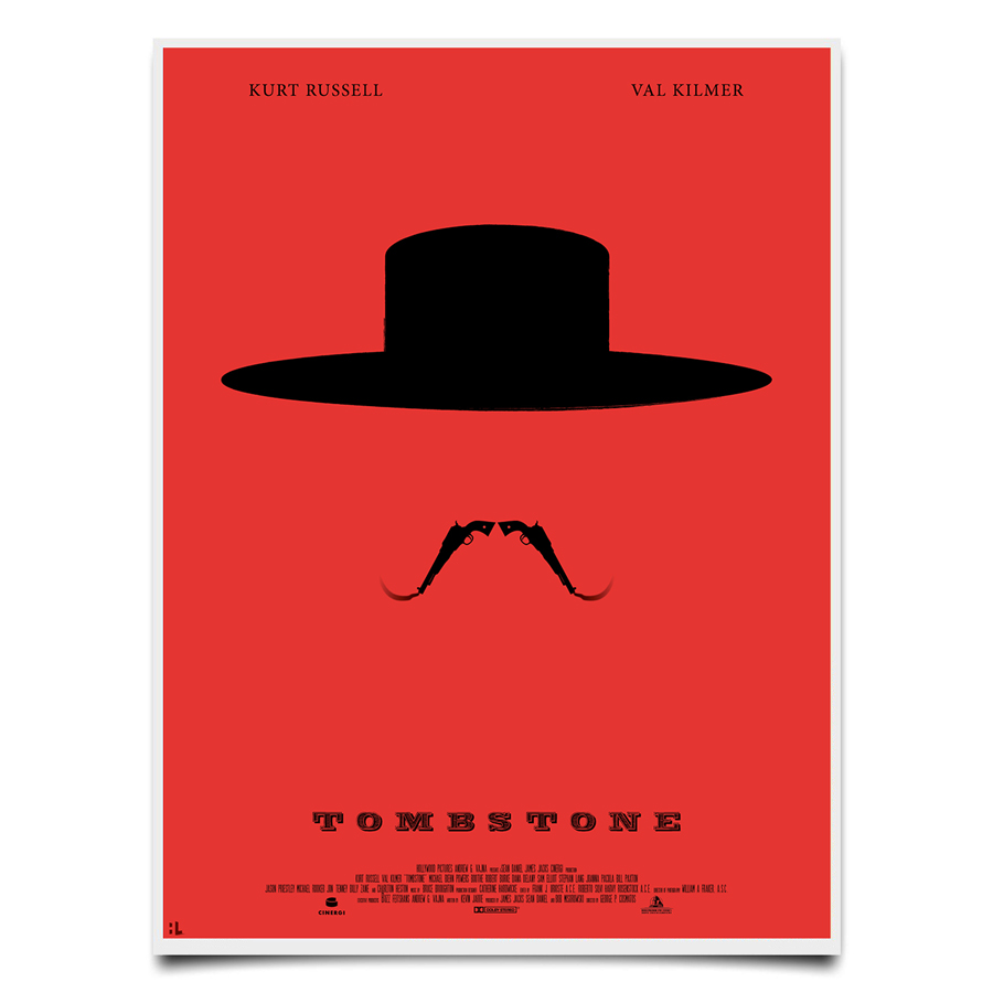 Wonderbaar Tombstone minimalist movie art print - Hunter Langston Design ED-78